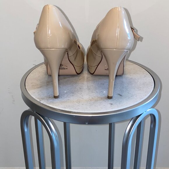Nude Patent Leather Mary Jane Pump w/ Rounded Toe - Picture 7 of 7